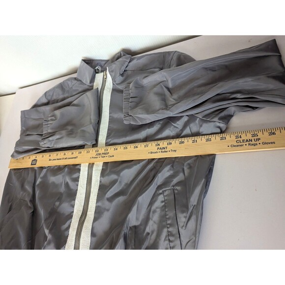 Se Miu Gray Zip Jacket Windbreaker Elegant Designer Classic Money Luxury Y2K Lux - Picture 4 of 5